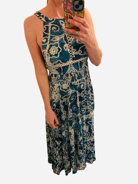JAASE blue and white halter maxi dress Size S/M